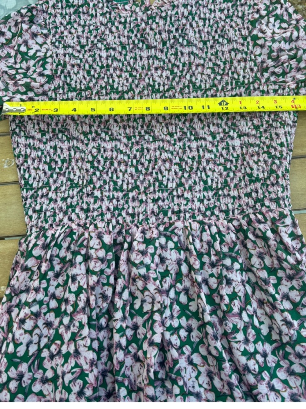 NWT Lulus Floral Forever Smocked Skater Dress - Pink & Green - Size M - Picture 9 of 12
